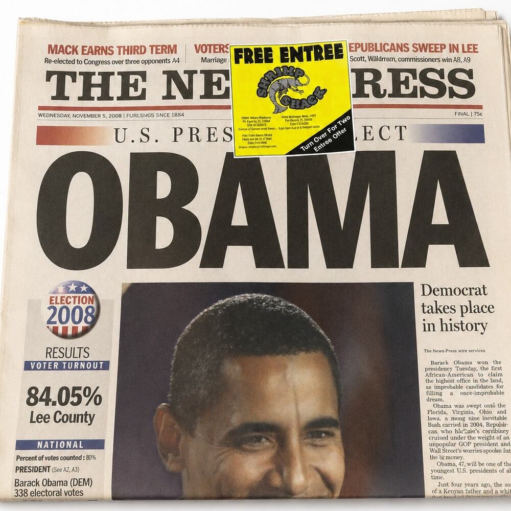 2008 Obama Election Newspapers Lot Naples Fort Myers Bonita Springs FL Unread